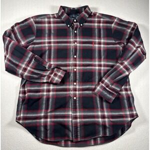 Ralph Lauren Classic Fit Red and Black Plaid Flannel Shirt Mens 2XL Button Up